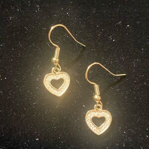CZ heart dangle earrings